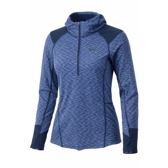 REI Tops - REI Women’s Blue Hooded Zip-Up Active Jacket Small Athletic Stretch